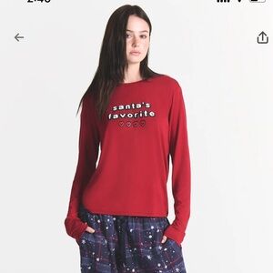 Santa's Favorite CACTUS PLANT FLEA MARKET X SKIMS SKIMS SLEEP Red Women's Top